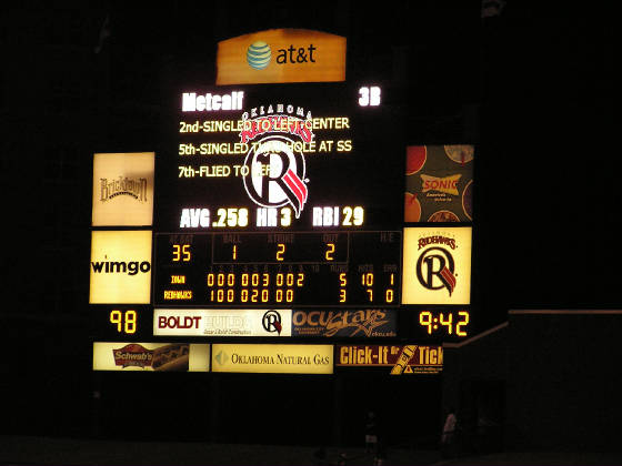 Bricktown Ballpark's Scoreboard